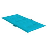 vidaXL Coussins de chaise à dossier bas 2 Pièces turquoise tissu