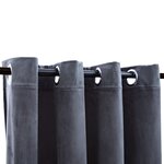 vidaXL Rideaux occultants et anneaux 2Pièces Velours Anthracite 140x175cm