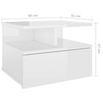 vidaXL Tables de chevet 2 Pièces Blanc brillant 40x31x27 cm Aggloméré