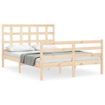 vidaXL Cadre de lit avec tête de lit 120x200 cm bois massif
