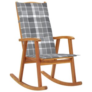 vidaXL Chaise à bascule avec coussins Bois d'acacia massif