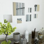 vidaXL Ensemble de miroirs muraux carrés 7 Pièces Verre