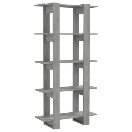 vidaXL Bibliothèque/Séparateur de pièce Gris béton 80x30x160 cm