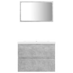 vidaXL Ensemble de meubles de salle de bain Gris béton Aggloméré