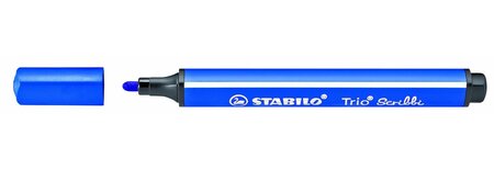 Feutre coloriage trio scribbi triangulaire pte large bleu stabilo