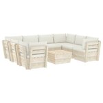 vidaXL Salon de jardin palette 9 Pièces avec coussins Épicéa imprégné