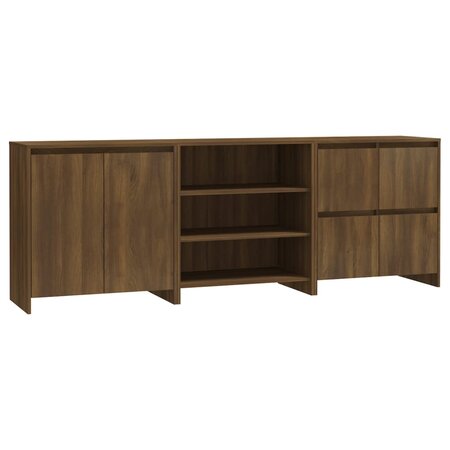 vidaXL Buffets 3 Pièces Chêne marron Bois d'ingénierie