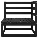 vidaXL Canapé d'angle de jardin Noir Bois de pin massif