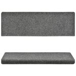 vidaXL Tapis de marches d'escalier 10 Pièces Gris 65x21x4 cm Aiguilleté