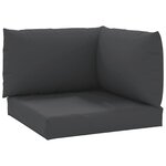 vidaXL Coussins de palette 3 Pièces noir tissu oxford