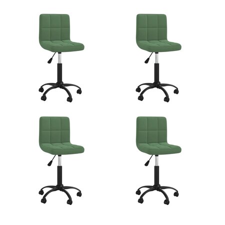 vidaXL Chaises pivotantes à manger lot de 4 vert foncé velours