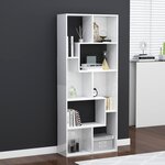 vidaXL Bibliothèque Blanc brillant 67x24x161 cm Aggloméré