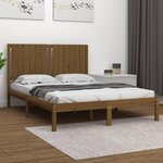vidaXL Cadre de lit Marron miel Bois de pin massif 140x200 cm