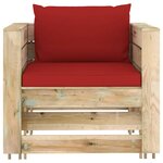 vidaXL Salon de jardin 2 Pièces avec coussins Bois imprégné de vert