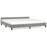 vidaXL Cadre de lit avec tête de lit Gris clair 200x200 cm Velours