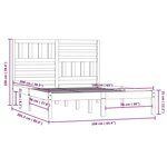vidaXL Cadre de lit Marron miel Bois de pin massif 160x200 cm