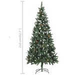 vidaXL Arbre de Noël artificiel pré-éclairé/boules pommes de pin 210cm