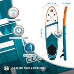 Paddle gonflable l 11' 32'' 6'' (335 x 81 x 15 cm) avec pagaie  leash  pompe et sac de transport