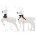 vidaXL Décoration de Noël Renne et traîneau 140 LED extérieur blanc