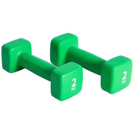 Pure2Improve Ensemble d'haltères 2x2 kg Néoprène Vert