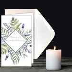 Carte Sincères Condoléances intérieur blanc avec Enveloppe Blanche 10x16 5cm