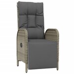 vidaXL Mobilier à dîner de jardin et coussins 7 Pièces gris rotin