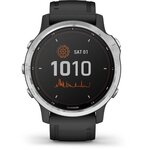 GARMIN Montre connectée fenix 6S Solar, Silver avec bracelet noir