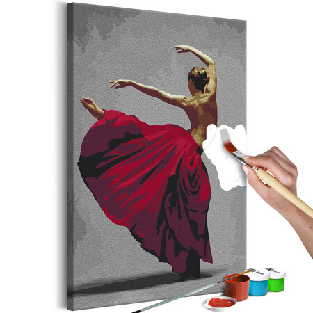 Tableau à peindre par soi-même - red skirt l x h en cm 40x60