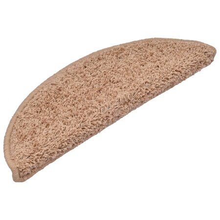 vidaXL Tapis d'escalier 15 Pièces beige 56x17x3 cm