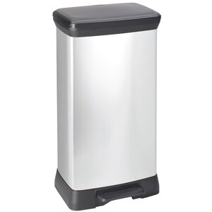 Curver poubelle à pédale deco 50 l argenté 240642