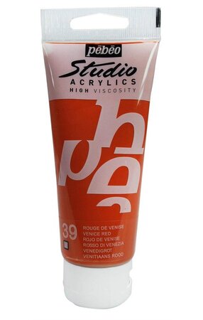 Peinture studio acrylique tube rouge de venise 100 ml pébéo