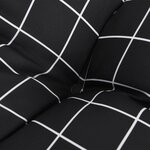 vidaXL Coussins de chaise jardin à dossier haut lot de 2 carreaux noir