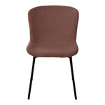 Chaise de salle à manger rouille en polyester bouclé avec pieds noirs