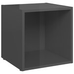 vidaXL Meubles TV 2 Pièces Gris brillant 37x35x37 cm Aggloméré