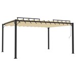 vidaXL Tonnelle avec toit à persienne 3x4 m Crème Tissu et aluminium