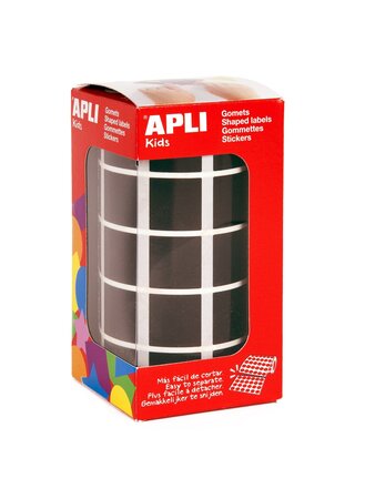 Gommettes rouleau Carré 15 x 15 mm Noir x 2 832