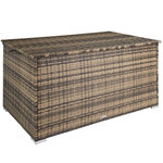 Tectake coffre de jardin oslo structure en aluminium 145x82 5x79 5cm - marron naturel