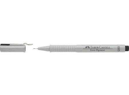 Stylo feutre ecco pigment 0 6 mm  noir faber-castell