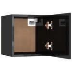 vidaXL Meubles TV muraux 2 Pièces Noir brillant 30 5x30x30 cm