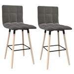 vidaXL Tabourets de bar lot de 2 gris clair tissu