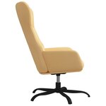vidaXL Chaise de relaxation avec repose-pied Crème Tissu microfibre