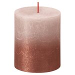 Bolsius Bougies pilier rustiques 4 Pièces 80x68 mm Rose brumeux et ambre