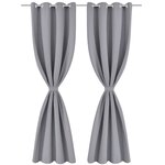 vidaXL Rideau occultant avec œillets métalliques 270 x 245 cm Gris
