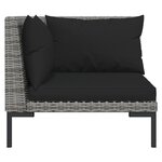 vidaXL Salon de jardin 9 Pièces avec coussins Résine tressée Gris foncé