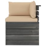 vidaXL Salon palette de jardin 3 Pièces avec coussins Bois de pin massif