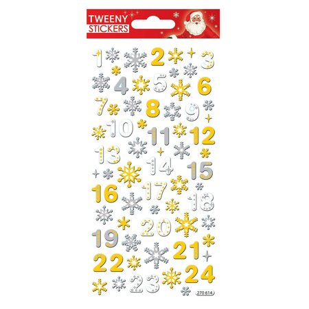 Stickers mousse 3D pour Calendrier de l'Avent - Chiffres et Flocons