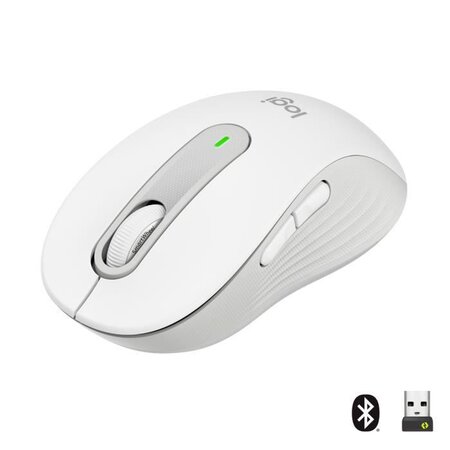 Souris sans fil logitech signature m650 - silencieuse  bluetooth  boutons programmables - blanche