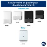 Essuie-mains à pli simple Advanced H3 délitable, pliage en C, double épaisseur, gaufré, 250 feuilles, 230 mm, blanc (boîte 15 x 250 feuilles)