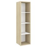 vidaXL Ensemble de meuble TV 3 Pièces Blanc et chêne sonoma Aggloméré