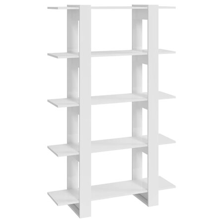 vidaXL Bibliothèque/Séparateur de pièce Blanc brillant 100x30x160 cm